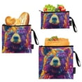thumbnail image 1 of Haosy 3 Pack Reusable Ziploc Bags BPA Free Healthy Food Storage Bag Leakproof Sandwich Snack Freezer Bags Colorful Bear and Star, 1 of 7