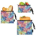 thumbnail image 1 of Haosy 3 Pack Reusable Ziploc Bags BPA Free Healthy Food Storage Bag Leakproof Sandwich Snack Freezer Bags Colorful Palm Tree, 1 of 7