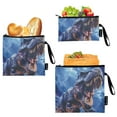 thumbnail image 1 of Haosy 3 Pack Reusable Ziploc Bags BPA Free Healthy Food Storage Bag Leakproof Sandwich Snack Freezer Bags Fierce Dinosaurs in Thunderstorm, 1 of 7