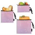 thumbnail image 1 of Haosy 3 Pack Reusable Ziploc Bags BPA Free Healthy Food Storage Bag Leakproof Sandwich Snack Freezer Bags Glittering Purple Pink, 1 of 7