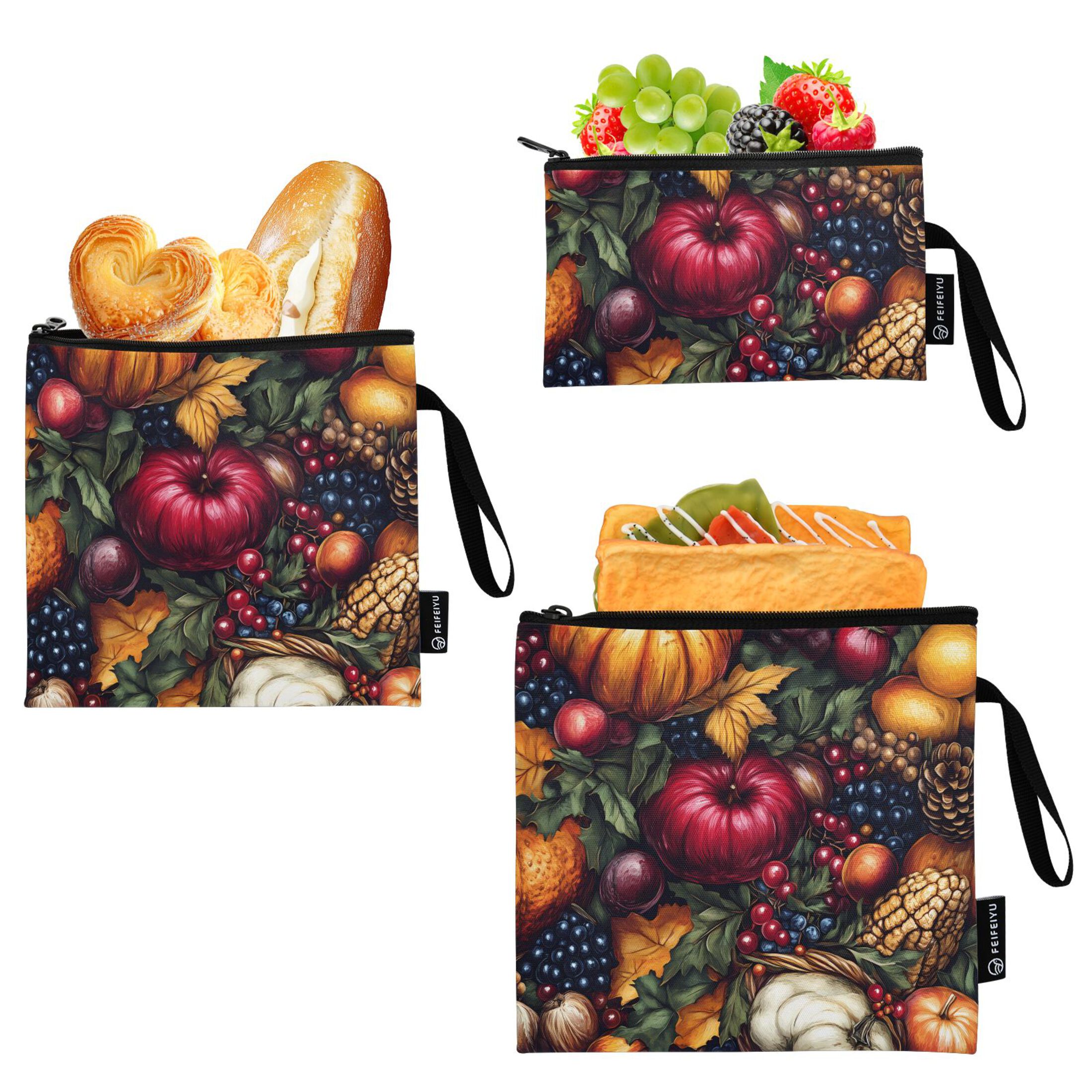 Haosy 3 Pack Reusable Ziploc Bags BPA Free Healthy Food Storage Bag ...