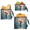 thumbnail image 1 of Haosy 3 Pack Reusable Ziploc Bags BPA Free Healthy Food Storage Bag Leakproof Sandwich Snack Freezer Bags Raining Love Hearts, 1 of 7