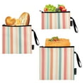 thumbnail image 1 of Haosy 3 Pack Reusable Ziploc Bags BPA Free Healthy Food Storage Bag Leakproof Sandwich Snack Freezer Bags Soft Color Striped, 1 of 7