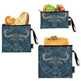 thumbnail image 1 of Haosy 3 Pack Reusable Ziploc Bags BPA Free Healthy Food Storage Bag Leakproof Sandwich Snack Freezer Bags Taurus Of Zodiac, 1 of 7