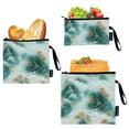 thumbnail image 1 of Haosy 3 Pack Reusable Ziploc Bags BPA Free Healthy Food Storage Bag Leakproof Sandwich Snack Freezer Bags White Clouds Green Mountains, 1 of 7