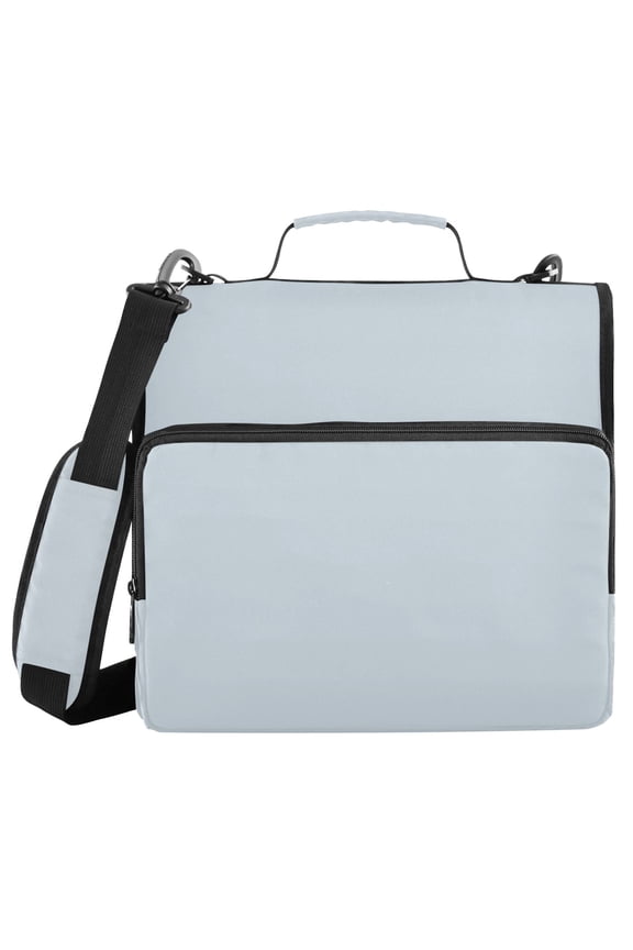 3 Ring Zipper Binder with Shoulder Strap Waterproof Trapper Keeper 2 Inch D-Ring 500 Sheets Capacity, Baby Blue