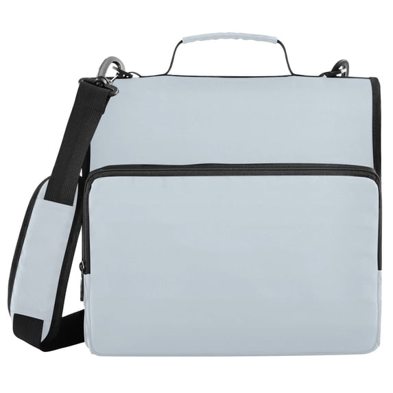 Haosy 3 Ring Zipper Binder with Shoulder Strap Waterproof Trapper Keeper 2 Inch D-Ring 500 Sheets Capacity, Baby Blue