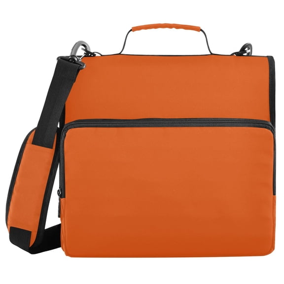 Haosy 3 Ring Zipper Binder with Shoulder Strap Waterproof Trapper Keeper 2 Inch D-Ring 500 Sheets Capacity, Basecamp Orange