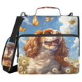 thumbnail image 1 of Haosy 3 Ring Zipper Binder with Shoulder Strap Waterproof Trapper Keeper 2 Inch D-Ring 500 Sheets Capacity, Beagle Dog and Butterfly, 1 of 8