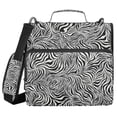 thumbnail image 1 of Haosy 3 Ring Zipper Binder with Shoulder Strap Waterproof Trapper Keeper 2 Inch D-Ring 500 Sheets Capacity, Black White Zebra Stripe, 1 of 6