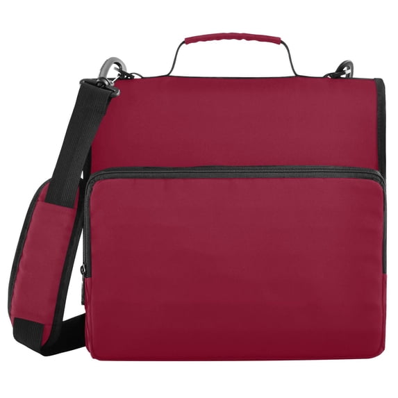 Haosy 3 Ring Zipper Binder with Shoulder Strap Waterproof Trapper Keeper 2 Inch D-Ring 500 Sheets Capacity, Burgundy