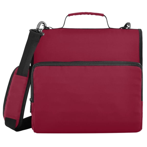 Haosy 3 Ring Zipper Binder with Shoulder Strap Waterproof Trapper Keeper 2 Inch D-Ring 500 Sheets Capacity, Burgundy