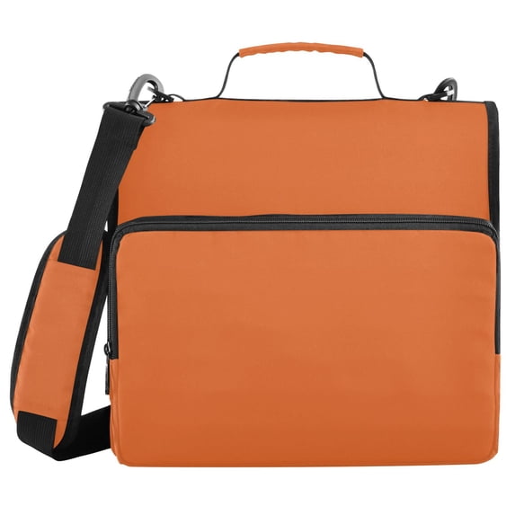 Haosy 3 Ring Zipper Binder with Shoulder Strap Waterproof Trapper Keeper 2 Inch D-Ring 500 Sheets Capacity, Burnt Orange