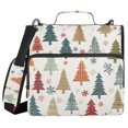 thumbnail image 1 of Haosy 3 Ring Zipper Binder with Shoulder Strap Waterproof Trapper Keeper 2 Inch D-Ring 500 Sheets Capacity, Colorful Plaid Christmas Tree, 1 of 8
