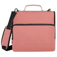 thumbnail image 1 of Haosy 3 Ring Zipper Binder with Shoulder Strap Waterproof Trapper Keeper 2 Inch D-Ring 500 Sheets Capacity, Coral, 1 of 8