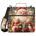 thumbnail image 1 of Haosy 3 Ring Zipper Binder with Shoulder Strap Waterproof Trapper Keeper 2 Inch D-Ring 500 Sheets Capacity, Cute Santa Claus Gift Teddy Bears, 1 of 8