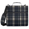 thumbnail image 1 of Haosy 3 Ring Zipper Binder with Shoulder Strap Waterproof Trapper Keeper 2 Inch D-Ring 500 Sheets Capacity, Dark Navy Blue Plaid, 1 of 8