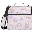 thumbnail image 1 of Haosy 3 Ring Zipper Binder with Shoulder Strap Waterproof Trapper Keeper 2 Inch D-Ring 500 Sheets Capacity, Dreamy Teddy Bunnies on Clouds, 1 of 8