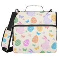 thumbnail image 1 of Haosy 3 Ring Zipper Binder with Shoulder Strap Waterproof Trapper Keeper 2 Inch D-Ring 500 Sheets Capacity, Easter Bunnies Colorful Eggs, 1 of 8