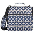 thumbnail image 1 of Haosy 3 Ring Zipper Binder with Shoulder Strap Waterproof Trapper Keeper 2 Inch D-Ring 500 Sheets Capacity, Elegant Indigo Ikat Print, 1 of 8