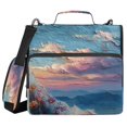 thumbnail image 1 of Haosy 3 Ring Zipper Binder with Shoulder Strap Waterproof Trapper Keeper 2 Inch D-Ring 500 Sheets Capacity, Evening Colorful Clouds, 1 of 7