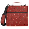 thumbnail image 1 of Haosy 3 Ring Zipper Binder with Shoulder Strap Waterproof Trapper Keeper 2 Inch D-Ring 500 Sheets Capacity, Glittering Stars on Red, 1 of 8
