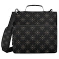 thumbnail image 1 of Haosy 3 Ring Zipper Binder with Shoulder Strap Waterproof Trapper Keeper 2 Inch D-Ring 500 Sheets Capacity, Gold Letter with White Ornament, 1 of 8