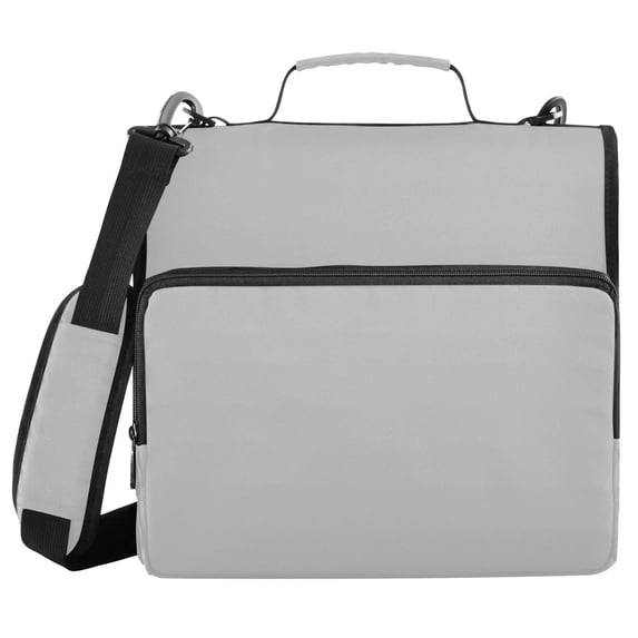 Haosy 3 Ring Zipper Binder with Shoulder Strap Waterproof Trapper Keeper 2 Inch D-Ring 500 Sheets Capacity, Gray