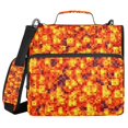 thumbnail image 1 of Haosy 3 Ring Zipper Binder with Shoulder Strap Waterproof Trapper Keeper 2 Inch D-Ring 500 Sheets Capacity, Lava Pixel Art, 1 of 8