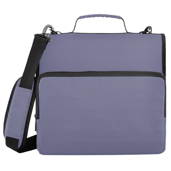 Haosy 3 Ring Zipper Binder with Shoulder Strap Waterproof Trapper Keeper 2 Inch D-Ring 500 Sheets Capacity, Lavender Gray