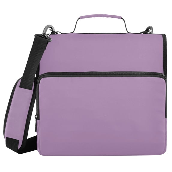 Haosy 3 Ring Zipper Binder with Shoulder Strap Waterproof Trapper Keeper 2 Inch D-Ring 500 Sheets Capacity, Mauve