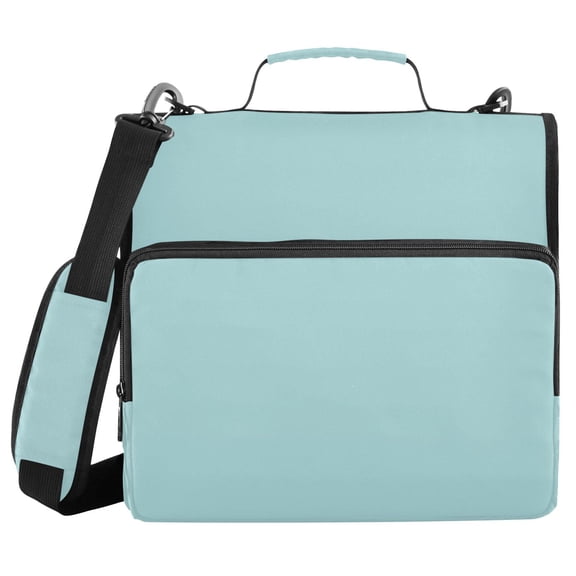 Haosy 3 Ring Zipper Binder with Shoulder Strap Waterproof Trapper Keeper 2 Inch D-Ring 500 Sheets Capacity, Mint Blue