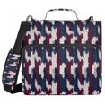 thumbnail image 1 of Haosy 3 Ring Zipper Binder with Shoulder Strap Waterproof Trapper Keeper 2 Inch D-Ring 500 Sheets Capacity, Navy Blue Burgundy Houndstooth, 1 of 8