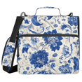 thumbnail image 1 of Haosy 3 Ring Zipper Binder with Shoulder Strap Waterproof Trapper Keeper 2 Inch D-Ring 500 Sheets Capacity, Ornate Chinoiserie Flower, 1 of 7