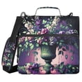 thumbnail image 1 of Haosy 3 Ring Zipper Binder with Shoulder Strap Waterproof Trapper Keeper 2 Inch D-Ring 500 Sheets Capacity, Pea Flowers Bouquet, 1 of 8