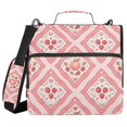 thumbnail image 1 of Haosy 3 Ring Zipper Binder with Shoulder Strap Waterproof Trapper Keeper 2 Inch D-Ring 500 Sheets Capacity, Raspberry Peach Plaid, 1 of 8