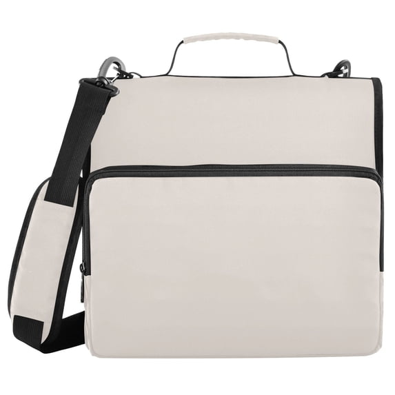 Haosy 3 Ring Zipper Binder with Shoulder Strap Waterproof Trapper Keeper 2 Inch D-Ring 500 Sheets Capacity, Sand