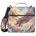 thumbnail image 1 of Haosy 3 Ring Zipper Binder with Shoulder Strap Waterproof Trapper Keeper 2 Inch D-Ring 500 Sheets Capacity, Snow Mountain and Eagle, 1 of 8