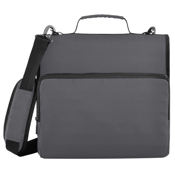 Haosy 3 Ring Zipper Binder with Shoulder Strap Waterproof Trapper Keeper 2 Inch D-Ring 500 Sheets Capacity, Space Gray