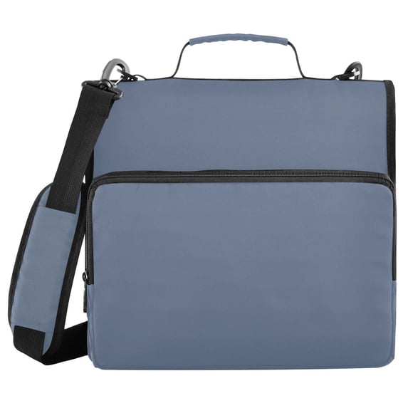 Haosy 3 Ring Zipper Binder with Shoulder Strap Waterproof Trapper Keeper 2 Inch D-Ring 500 Sheets Capacity, Steel Blue