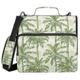 thumbnail image 1 of Haosy 3 Ring Zipper Binder with Shoulder Strap Waterproof Trapper Keeper 2 Inch D-Ring 500 Sheets Capacity, Tropical Palm Silhouette, 1 of 8