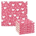 thumbnail image 1 of Haosy 6 Packs Kitchen Dish Towels Soft Absorbent Red Doodled Hearts Dish Cloths 11"x11", 1 of 9
