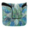 thumbnail image 1 of Haosy Abstract Floral Stained Glass Golf Mallet Putter Cover Strong Magnetic Leather Golf Club Headcover Closure, 1 of 7