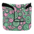 thumbnail image 1 of Haosy Abstract Pink Green Circles Golf Mallet Putter Cover Strong Magnetic Leather Golf Club Headcover Closure, 1 of 7
