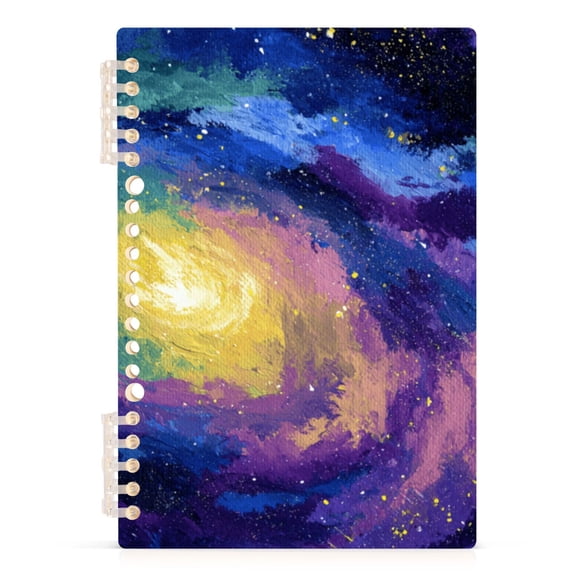 Haosy Abstract Swirling Galaxy Notebooks 1-subject Journal 60 Sheets A5 College Ruled Paper Detachable Ring 8.3"x5.7"