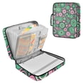 thumbnail image 1 of Haosy Accordion File Organizer Zipper Binder 500 Sheet 6-Tab Expanding File Folder Multi-Pocket 1.2 Inch 3 Ring Abstract Pink Green Circles, 1 of 7