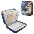 thumbnail image 1 of Haosy Accordion File Organizer Zipper Binder 500 Sheet 6-Tab Expanding File Folder Multi-Pocket 1.2 Inch 3 Ring American Flag and Eagle, 1 of 7