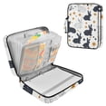 thumbnail image 1 of Haosy Accordion File Organizer Zipper Binder 500 Sheet 6-Tab Expanding File Folder Multi-Pocket 1.2 Inch 3 Ring Black White Rabbits and Stars, 1 of 7