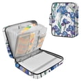 thumbnail image 1 of Haosy Accordion File Organizer Zipper Binder 500 Sheet 6-Tab Expanding File Folder Multi-Pocket 1.2 Inch 3 Ring Blue Irises Colored Glass, 1 of 7