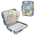 thumbnail image 1 of Haosy Accordion File Organizer Zipper Binder 500 Sheet 6-Tab Expanding File Folder Multi-Pocket 1.2 Inch 3 Ring Blue Yellow Rose, 1 of 7